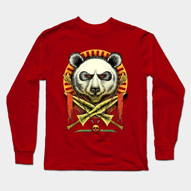 Panda Crest Long Sleeve T-Shirt by RonnCabardo